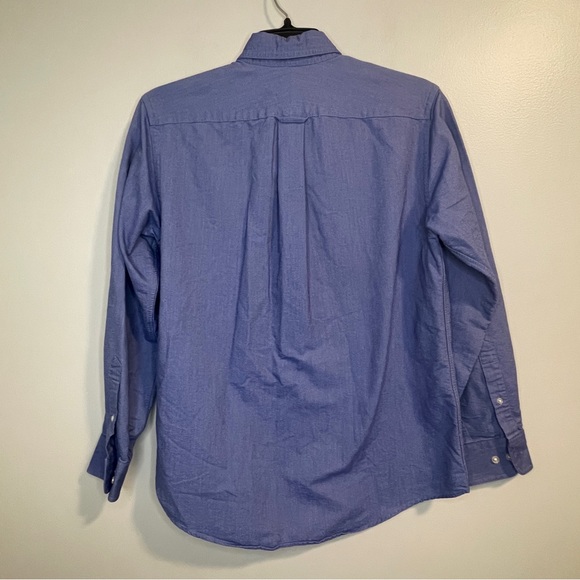 Lands End Blue Button Down LS Dress Shirt S 14-14.5 - Picture 2 of 4